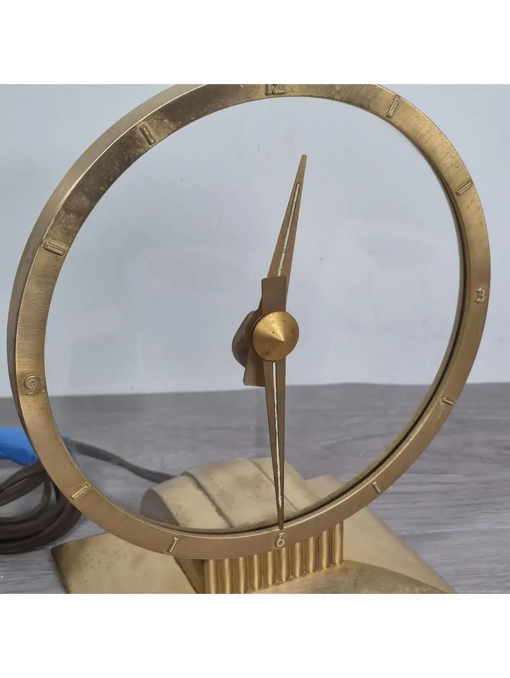 Vintage Jefferson Golden Hour Mystery Clock 580-101 Weight Glass Motor